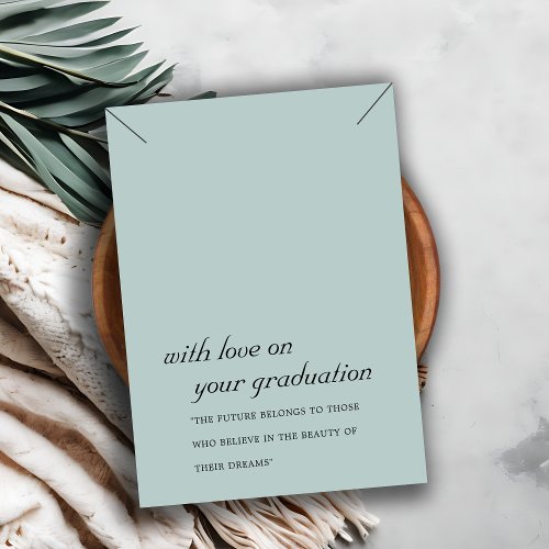 ELEGANT BLUE GREY GRADUATION NECKLACE DISPLAY CARD