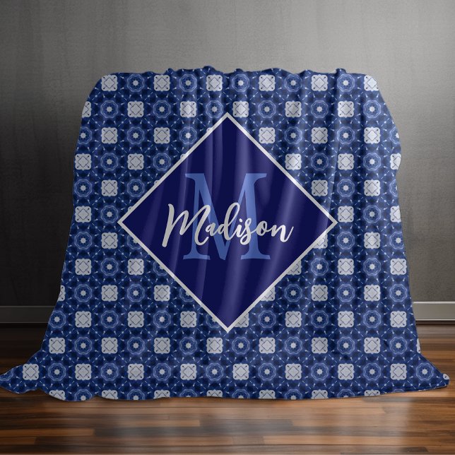 Elegant blue grey initial monogrammed  duvet cover (Creator Uploaded)