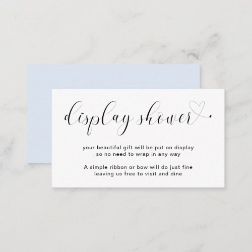 Elegant Blue Heart Boy Display Shower Baby Shower Enclosure Card