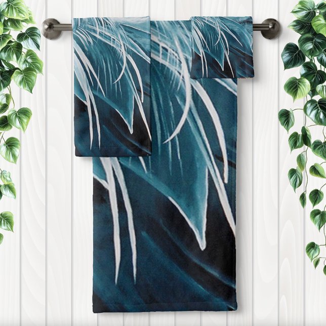 Elegant Blue Heron Wildlife Bird Nature Bath Towel Set (Creator Uploaded)