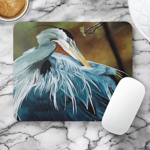 Elegant Blue Heron Wildlife Bird Nature Mouse Pad