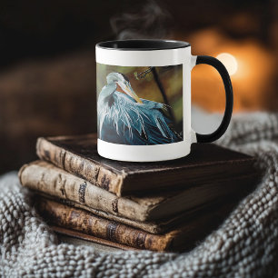 Elegant Blue Heron Wildlife Bird Nature Mug