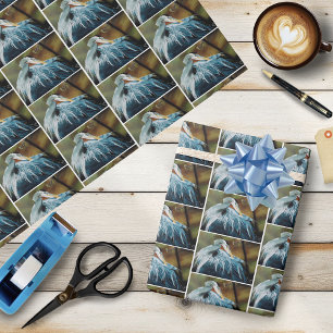 Elegant Blue Heron Wildlife Bird Nature Wrapping Paper