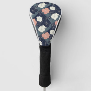 Elegant Blue Hibiscus Floral Pattern (10) Golf Head Cover