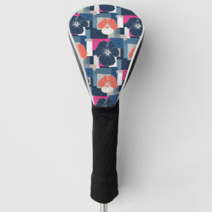 Elegant Blue Hibiscus Floral Pattern (1) Golf Head Cover
