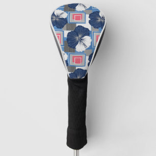 Elegant Blue Hibiscus Floral Pattern (3) Golf Head Cover