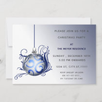 elegant blue Holiday party Invitation