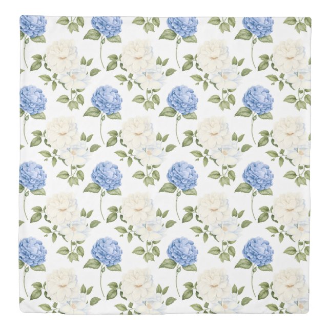 Elegant Blue Hydragea Flowers Pattern  Duvet Cover (Front)