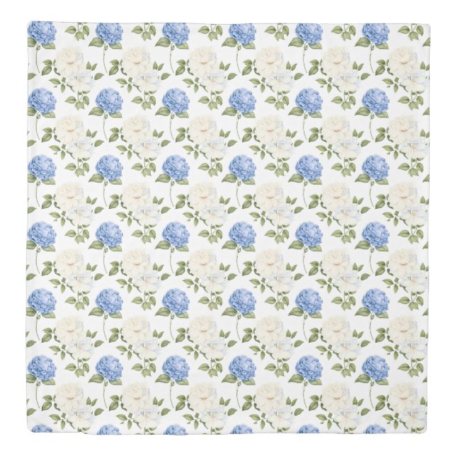 Elegant Blue Hydragea Flowers Pattern  Duvet Cover (Front)
