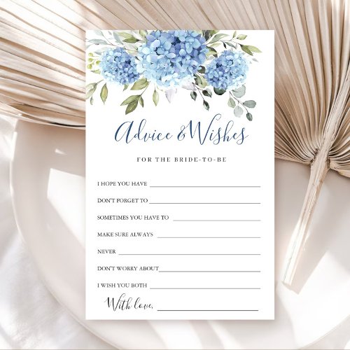 Elegant Blue Hydrangea Advice  Wishes Card