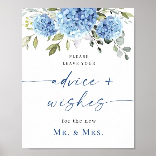Elegant Blue Hydrangea Advice & Wishes Wedding