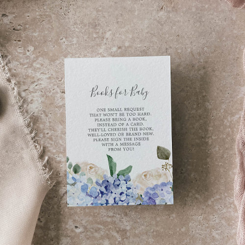 Elegant Blue Hydrangea Baby Shower Books for Baby