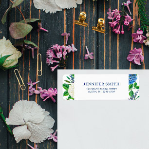 Elegant Blue Hydrangea Baby Shower Return Address Label