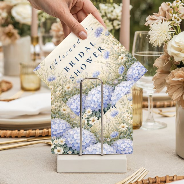 Elegant Blue Hydrangea Bridal Shower Napkins (Creator Uploaded)