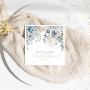 Elegant Blue Hydrangea Bridal Shower Napkins