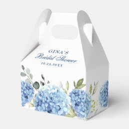 Elegant Blue Hydrangea Eucalyptus Bridal Shower Favor Boxes