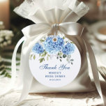 Elegant Blue Hydrangea Eucalyptus Bridal Shower Favor Tags<br><div class="desc">For further customization,  please click the "customize further" link and use our design tool to modify this template. 
If you need help or matching items,  please contact me.</div>
