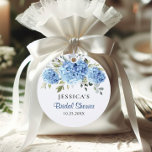 Elegant Blue Hydrangea Eucalyptus Bridal Shower Favor Tags<br><div class="desc">For further customization,  please click the "customize further" link and use our design tool to modify this template. 
If you need help or matching items,  please contact me.</div>