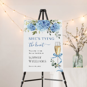 Elegant Blue Hydrangea Eucalyptus Bridal Shower Foam Board