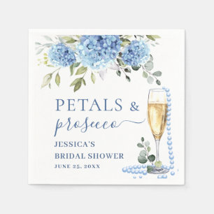 Elegant Blue Hydrangea Eucalyptus Bridal Shower Napkins
