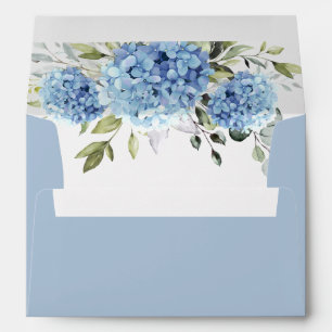 Elegant Blue Hydrangea Eucalyptus for 5x7 card Envelope