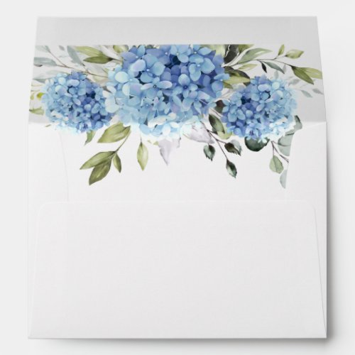 Elegant Blue Hydrangea Eucalyptus for 5x7 card Envelope