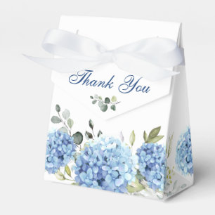 Elegant Blue Hydrangea Eucalyptus Gift Wedding Favor Boxes
