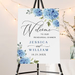 Elegant Blue Hydrangea Eucalyptus REHEARSAL DINNER Foam Board<br><div class="desc">For further customization,  please click the "customize further" link and use our design tool to modify this template.
If you need a help,  contact me,  please.</div>