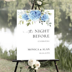 Elegant Blue Hydrangea Eucalyptus REHEARSAL DINNER Foam Board