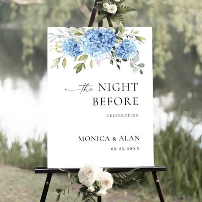 Elegant Blue Hydrangea Eucalyptus REHEARSAL DINNER Foam Board (Creator Uploaded)