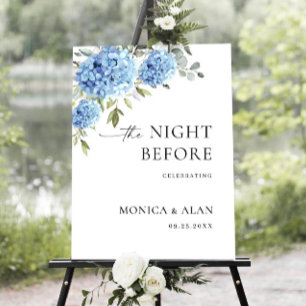 Elegant Blue Hydrangea Eucalyptus REHEARSAL DINNER Foam Board