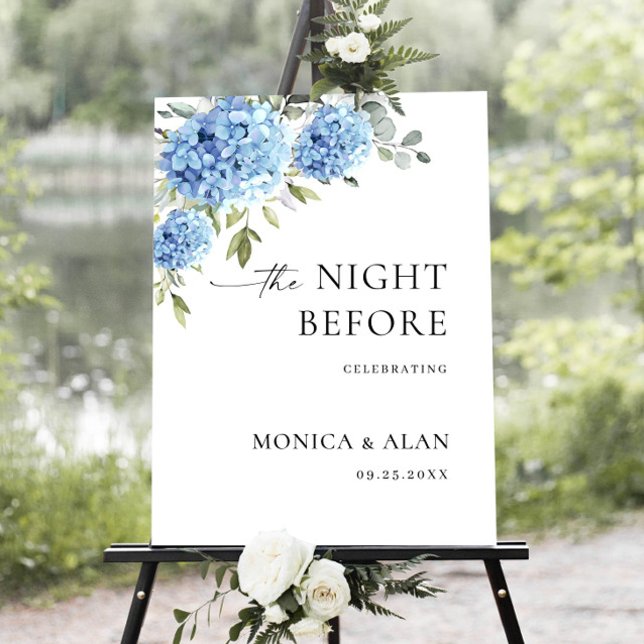 Elegant Blue Hydrangea Eucalyptus REHEARSAL DINNER Foam Board (Creator Uploaded)