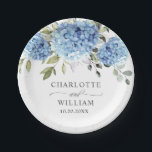 Elegant Blue Hydrangea Eucalyptus Wedding Paper Plates<br><div class="desc">If you need help or matching items,  please contact me.</div>