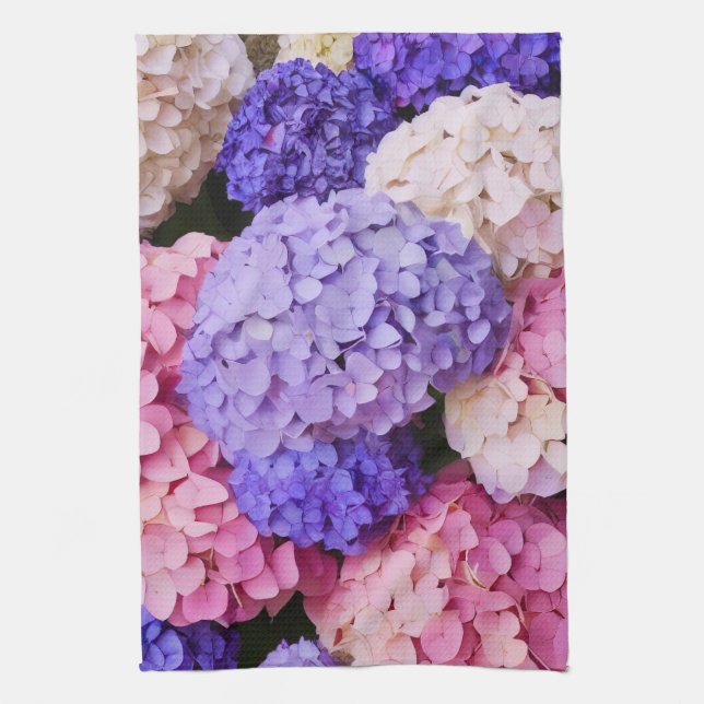Elegant Blue Hydrangea Floral image Kitchen Towel (Vertical)