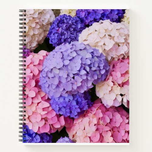 Elegant Blue Hydrangea Floral image Notebook