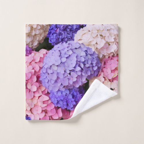 Elegant Blue Hydrangea Floral image Wash Cloth