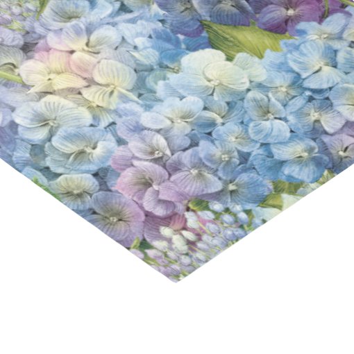 Elegant Blue Hydrangea Floral Pattern Decoupage Tissue Paper Zazzle
