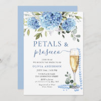 Elegant Blue Hydrangea Floral PETALS & Prosecco