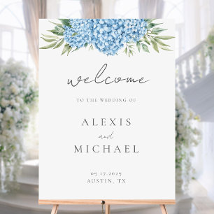 Elegant Blue Hydrangea Floral Wedding Foam Board