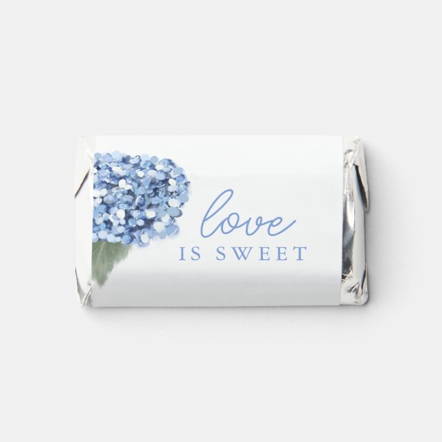Elegant Blue Hydrangea Floral Wedding  Hershey's Miniatures (Front)