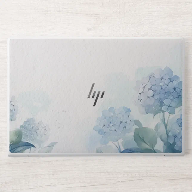 Elegant Blue Hydrangea Flower Background HP Laptop Skin | Zazzle