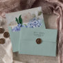 Elegant Blue Hydrangea | Green Wedding Invitation Envelope