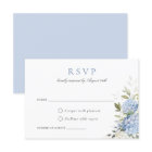 Elegant Blue Hydrangea Greenery Wedding RSVP Card