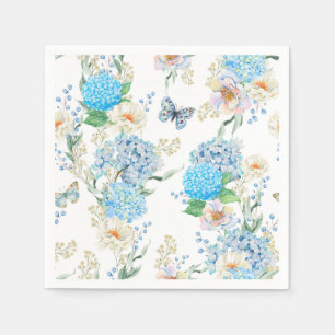 Elegant Blue Hydrangea Napkins