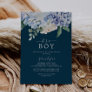 Elegant Blue Hydrangea Navy It's A Boy Baby Shower Invitation