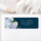 Elegant Blue Hydrangea Navy Return Address Label