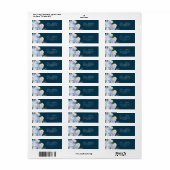 Elegant Blue Hydrangea Navy Return Address Label (Full Sheet)