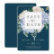 Elegant Blue Hydrangea | Navy Save the Date Card