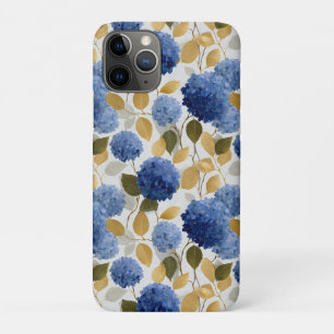 Elegant Blue Hydrangea Seamless Pattern iPhone 11 Pro Case