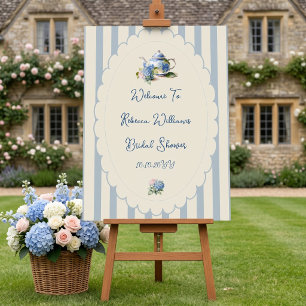 Elegant Blue Hydrangea Tea Party Bridal Shower Foam Board
